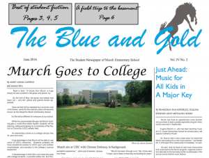 Blue and Gold Newspaper Cover