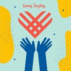 Hands and a heart, with the words Giving Tuesday