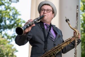 Seth Kibel with instruments