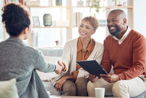 Older adults consulting with their financial advisor