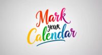 sign that says Mark Your Calendar in colorful letters